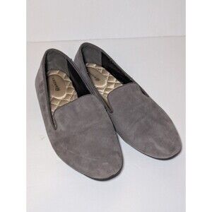 Birdies The Starling Slate Grey Suede Smoking Slipper Flats, women's 7.5